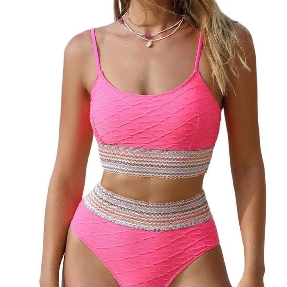 Cupshe 2 Piece Hot Pink Bikini - NWT Size Large